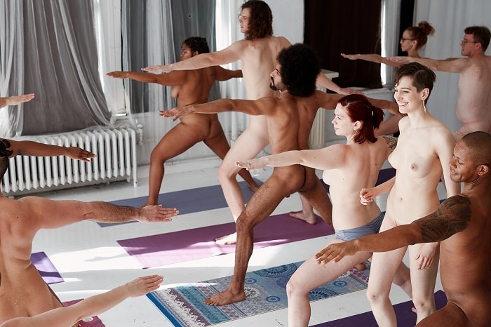 Yogannude - Naked in Motion NYC naked yoga class |